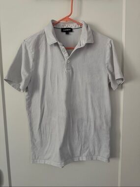 Express Men’s White Polo Shirt - Classic Short Sleeve